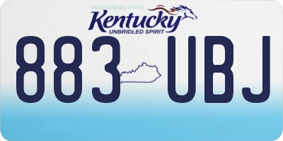 KY license plate 883UBJ