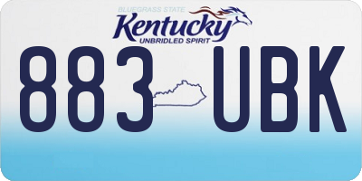 KY license plate 883UBK