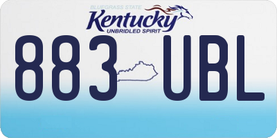 KY license plate 883UBL