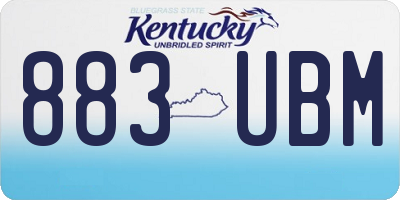 KY license plate 883UBM