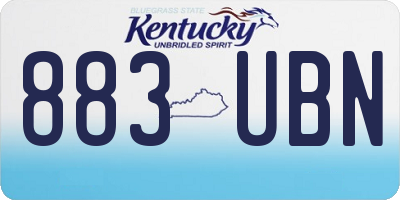 KY license plate 883UBN