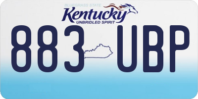 KY license plate 883UBP