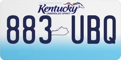 KY license plate 883UBQ