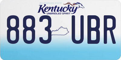 KY license plate 883UBR