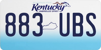 KY license plate 883UBS
