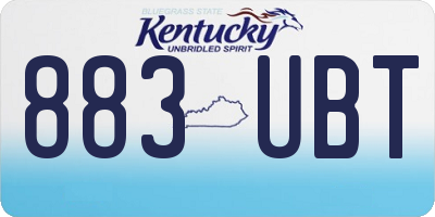 KY license plate 883UBT