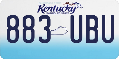 KY license plate 883UBU