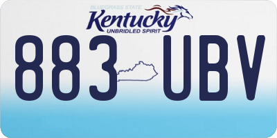 KY license plate 883UBV