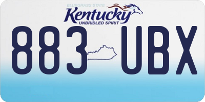 KY license plate 883UBX