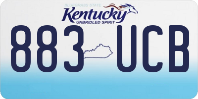 KY license plate 883UCB