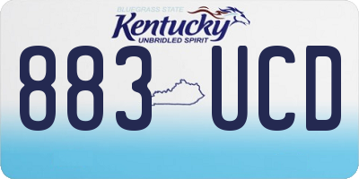 KY license plate 883UCD