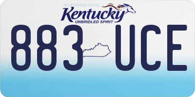KY license plate 883UCE