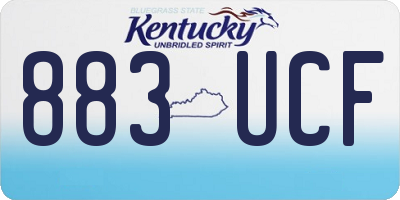 KY license plate 883UCF