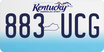 KY license plate 883UCG