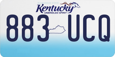 KY license plate 883UCQ