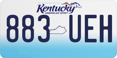 KY license plate 883UEH