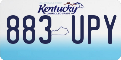 KY license plate 883UPY