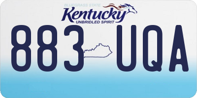 KY license plate 883UQA