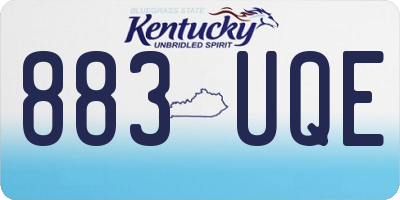 KY license plate 883UQE