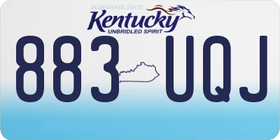 KY license plate 883UQJ