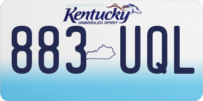 KY license plate 883UQL