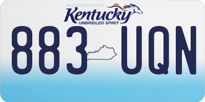 KY license plate 883UQN