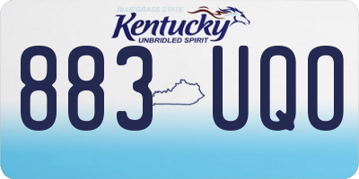 KY license plate 883UQO
