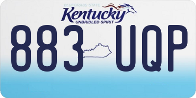 KY license plate 883UQP