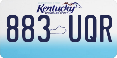 KY license plate 883UQR