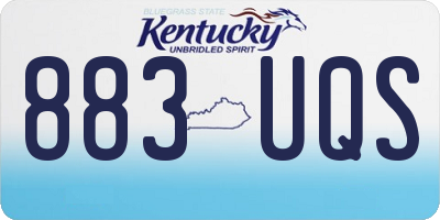 KY license plate 883UQS