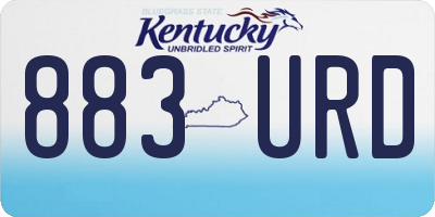 KY license plate 883URD