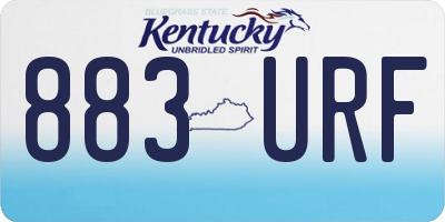 KY license plate 883URF