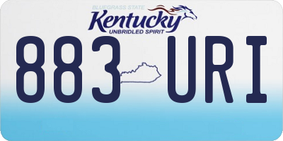 KY license plate 883URI