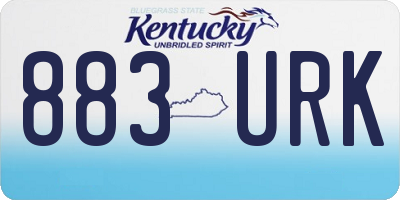 KY license plate 883URK