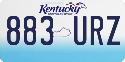 KY license plate 883URZ
