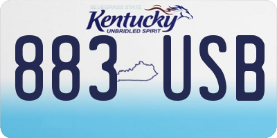 KY license plate 883USB