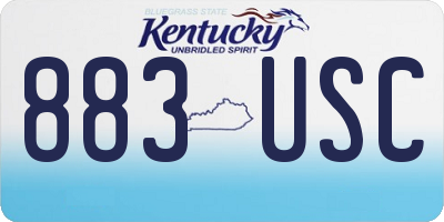 KY license plate 883USC