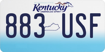 KY license plate 883USF