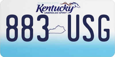 KY license plate 883USG
