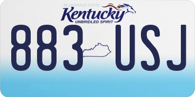 KY license plate 883USJ