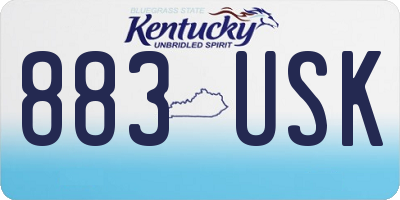 KY license plate 883USK