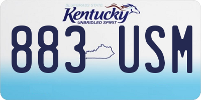 KY license plate 883USM