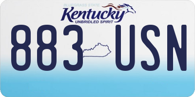 KY license plate 883USN