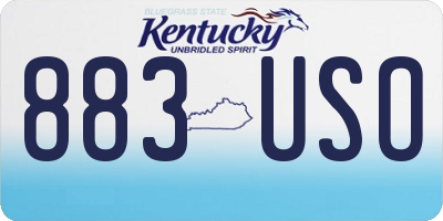 KY license plate 883USO