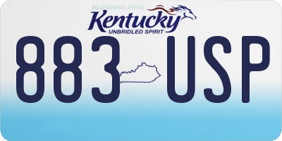 KY license plate 883USP
