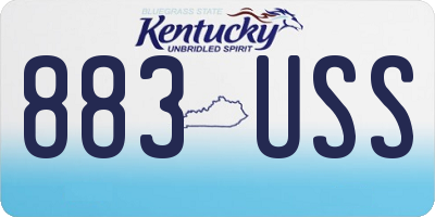 KY license plate 883USS