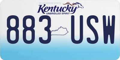 KY license plate 883USW