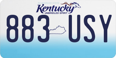 KY license plate 883USY