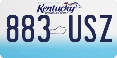 KY license plate 883USZ