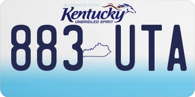 KY license plate 883UTA